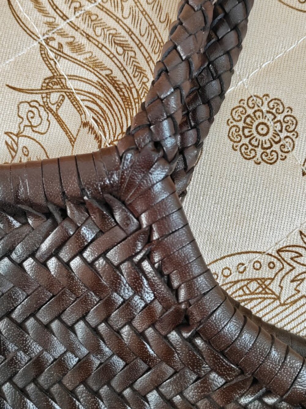 DRAGON DIFFUSION Nantucket large woven leather tote — Dark brown - Picture 5 of 13